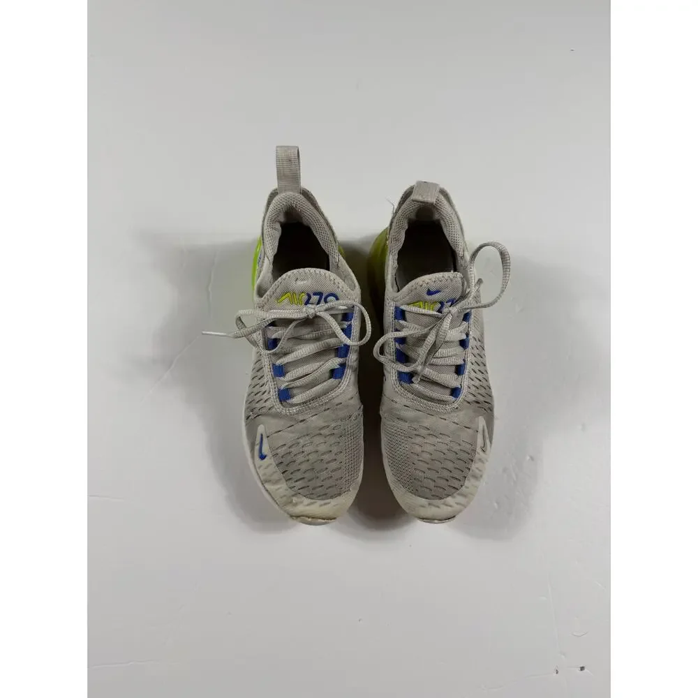 Nike Air Max 270 White Volt Astronomy Blue Sneakers Size 4 youth
